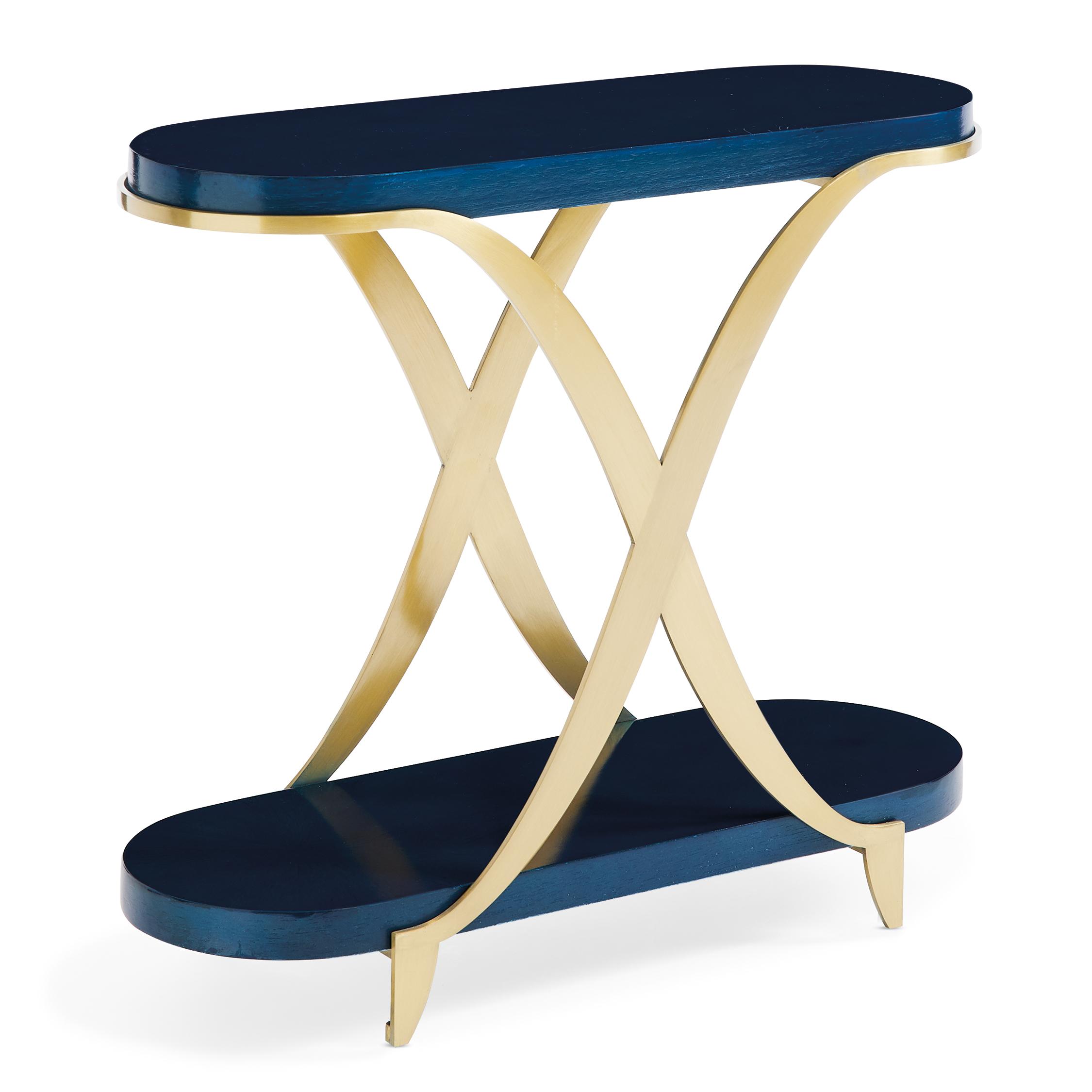 Contemporary Accent Table Blue By You CLA-018-414 in Platinum, Blue 