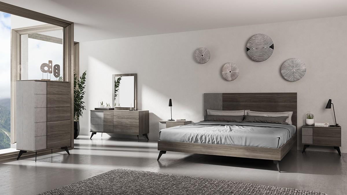 

    
Italian Modern Faux Concrete & Grey King Bed by VIG Nova Domus Palermo
