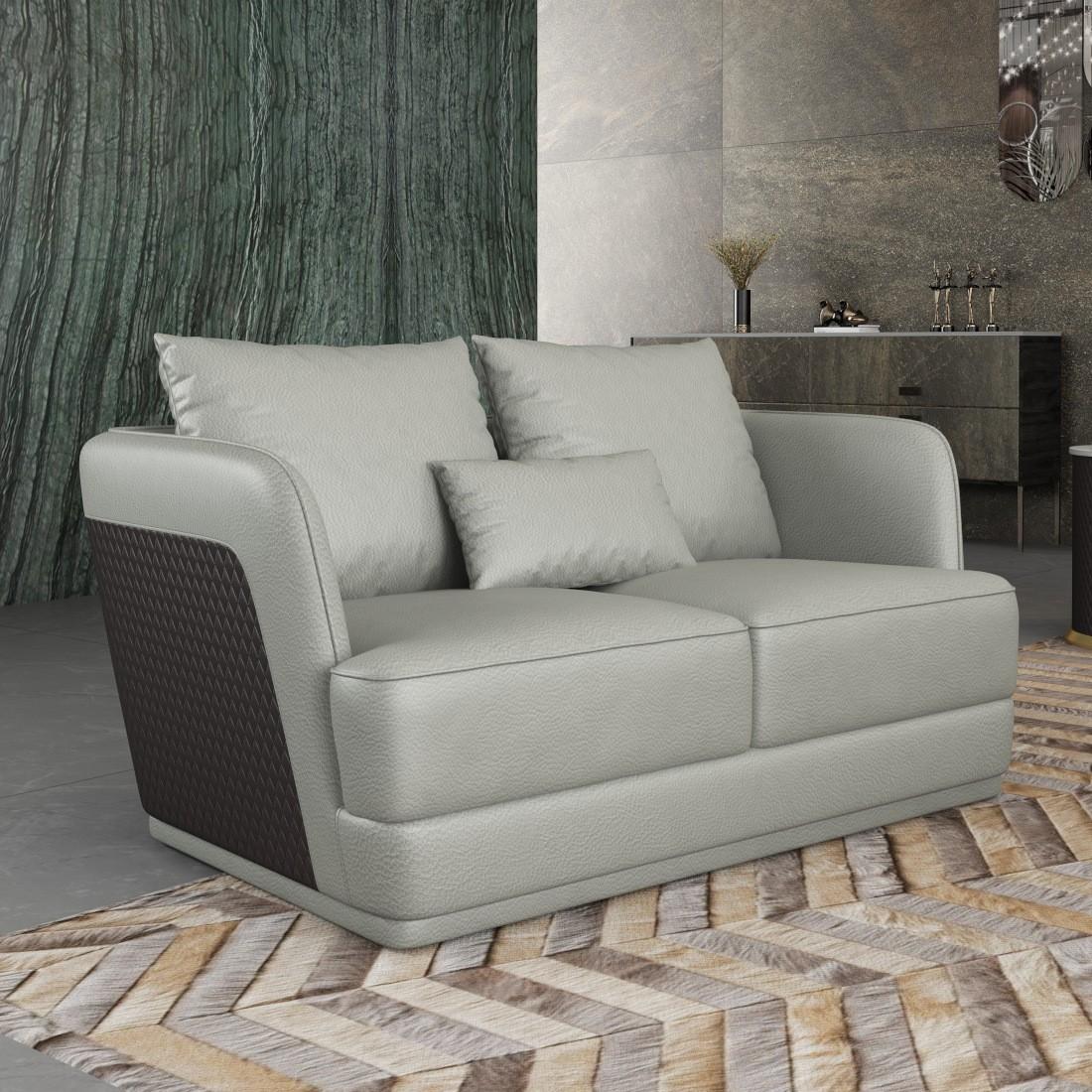 

                    
EUROPEAN FURNITURE GLAMOUR Sofa Set Gray/Chocolate Italian Leather Purchase 
