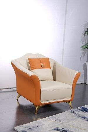 

                    
EUROPEAN FURNITURE WINSTON Sofa Set Off-White/Orange Italian Leather Purchase 
