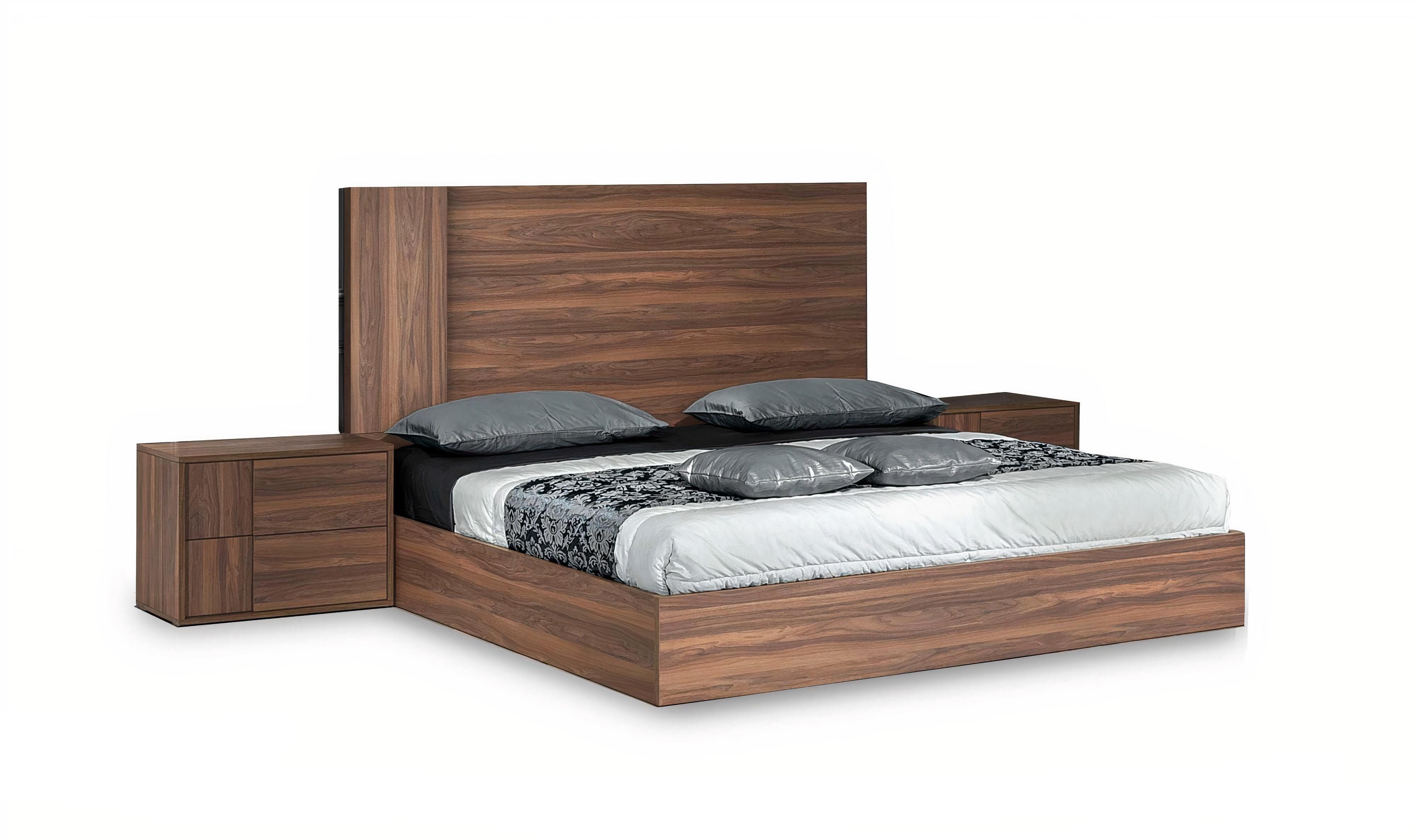 Contemporary, Modern Panel Bedroom Set Asus VGACASUS-BED-K-3pcs in Brown 