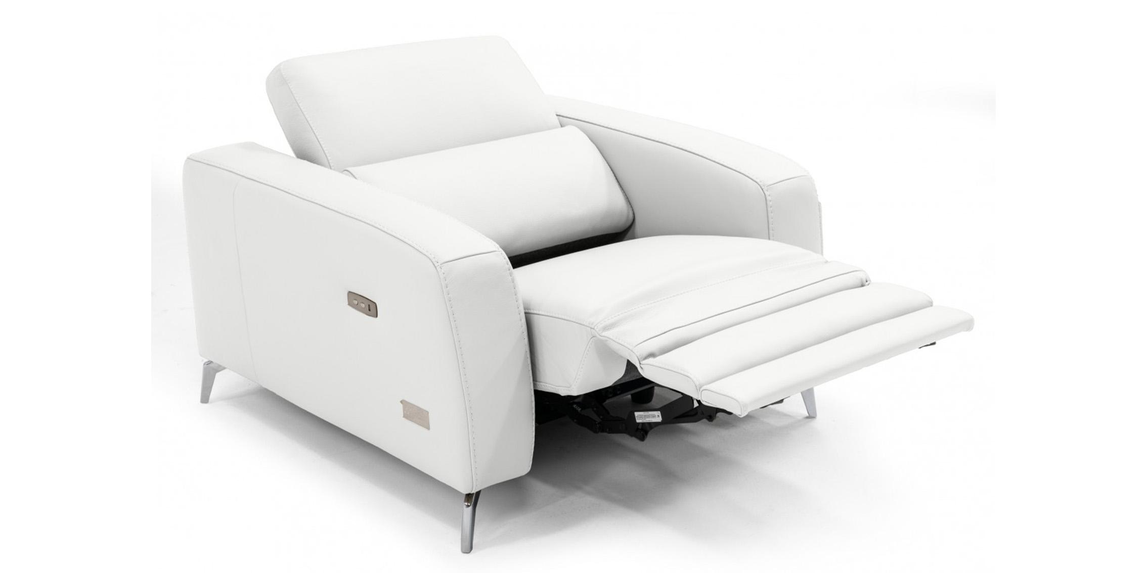 Contemporary, Modern Recliner Chair VGCCROMA-WHIT-CH VGCCROMA-WHIT-CH in White Italian Leather