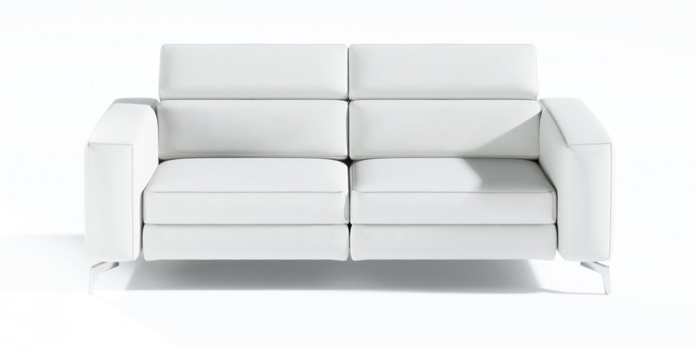 Contemporary, Modern Recliner Sofa VGCCROMA-SF-WHT-S VGCCROMA-SF-WHT-S in White Italian Leather