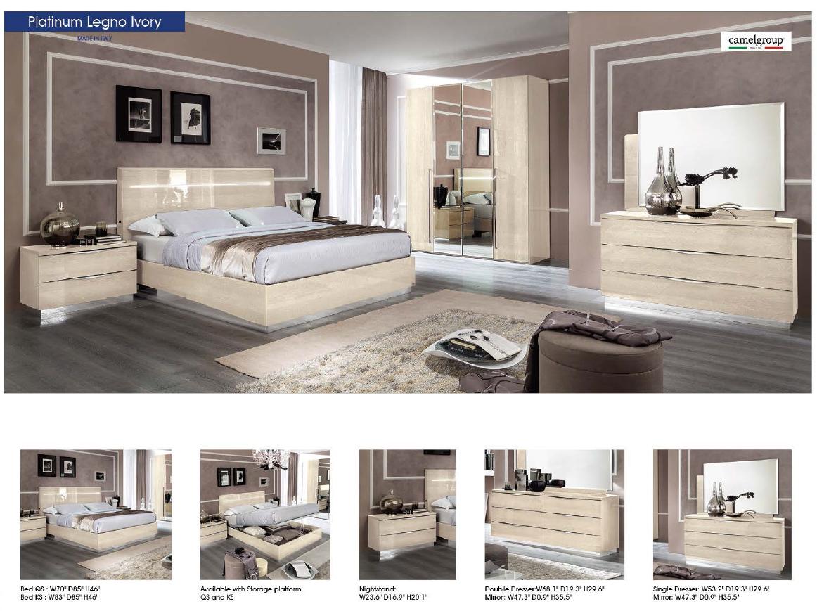 

    
IVORY Platinum Legno Platform Bedroom Set
