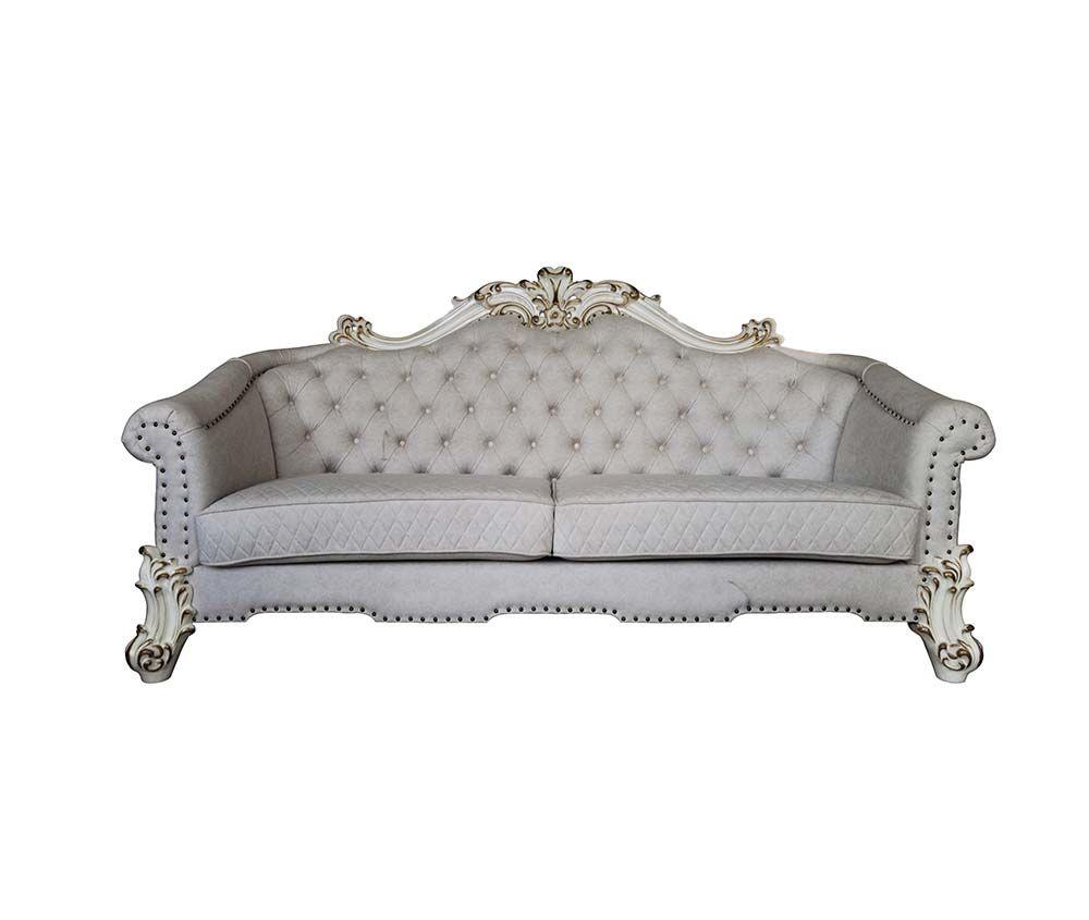 

    
Ivory Fabric & Antique Pearl Living Room Set by Acme Vendom II LV01329-3pcs
