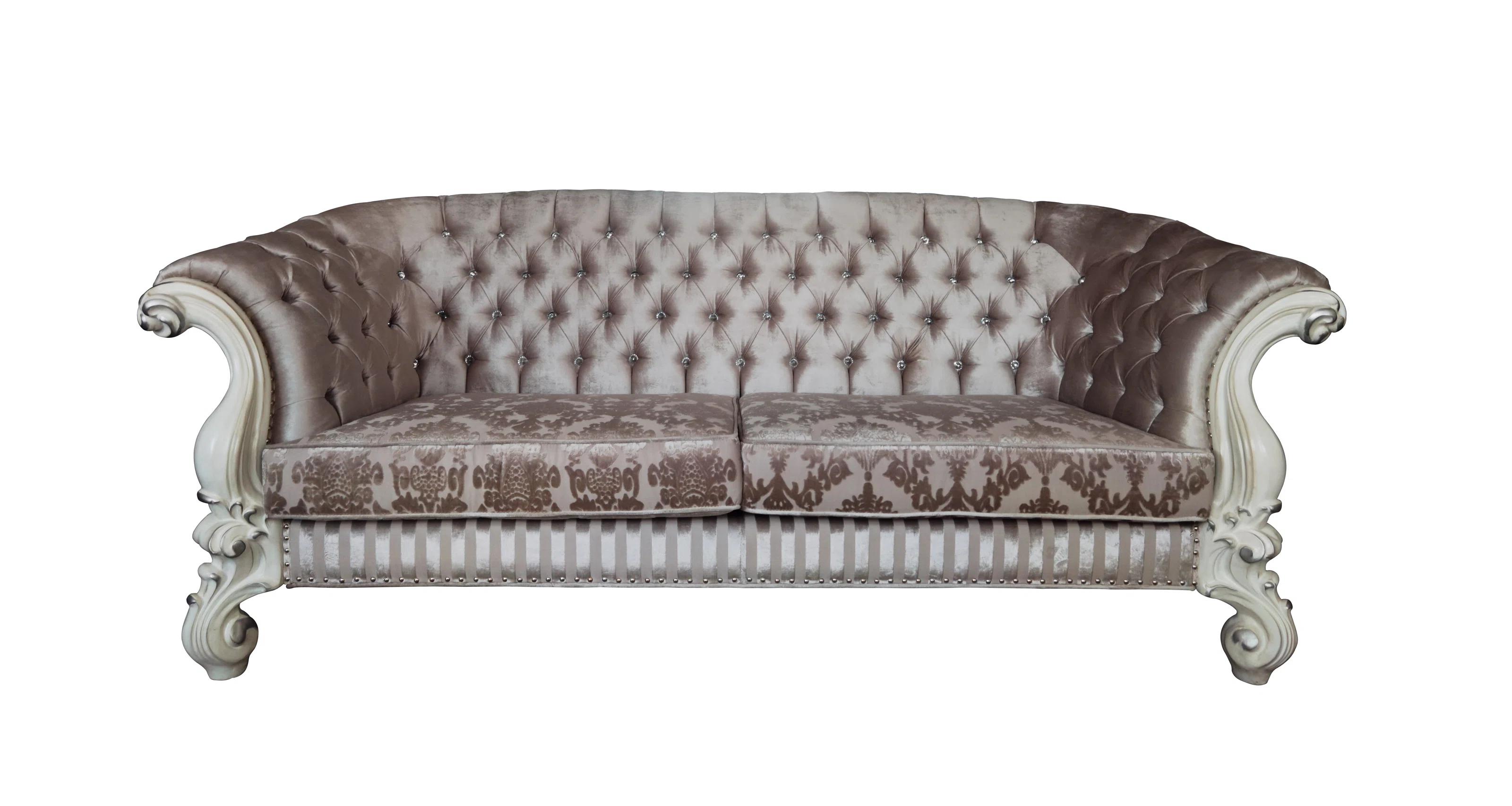 

    
Ivory Fabric & Bone White Sofa by Acme Versailles LV01394
