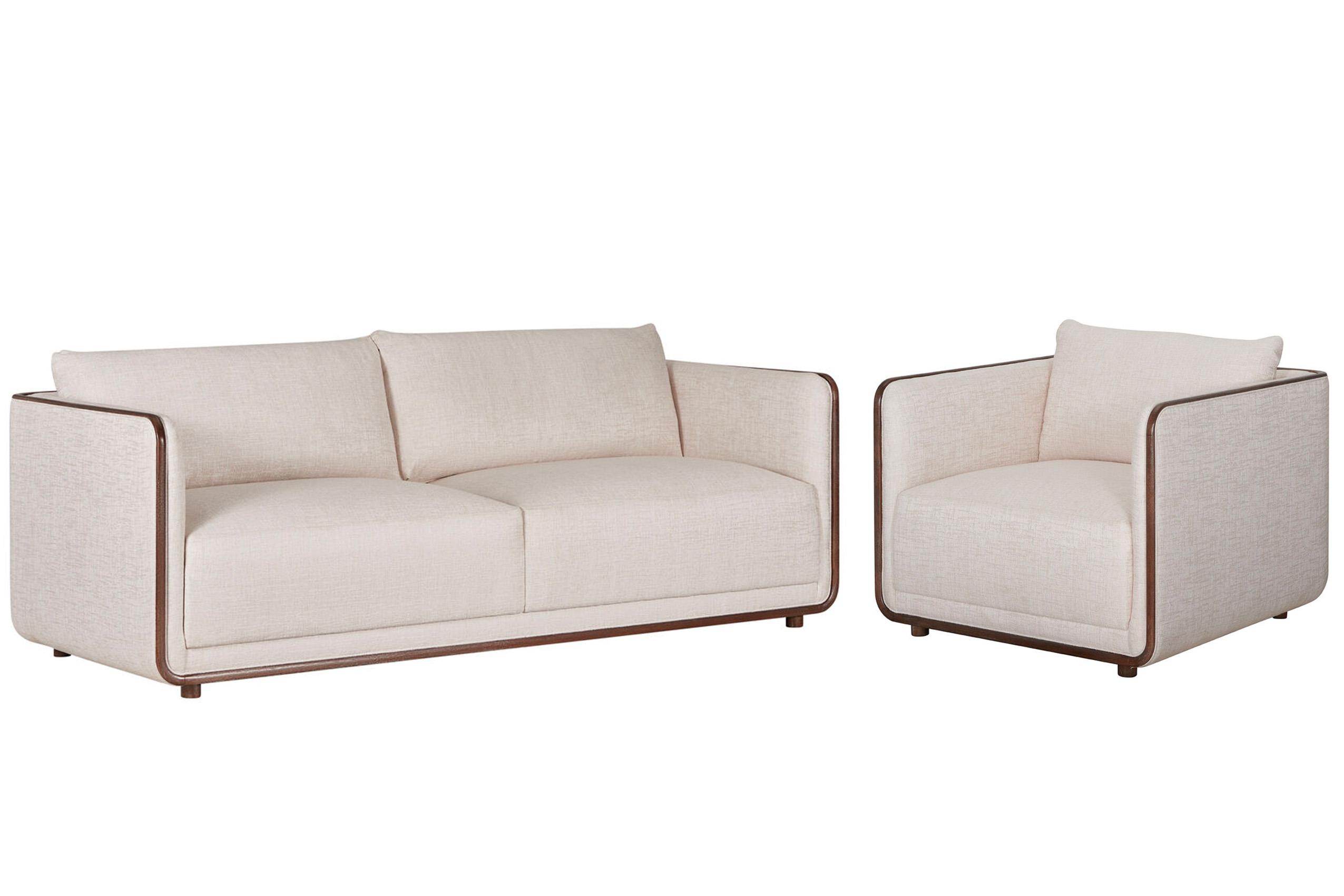 Contemporary, Modern, Casual Sofa Set Sagrada 764501-5303 Set 764501-5303-Set-2 in Ivory Fabric