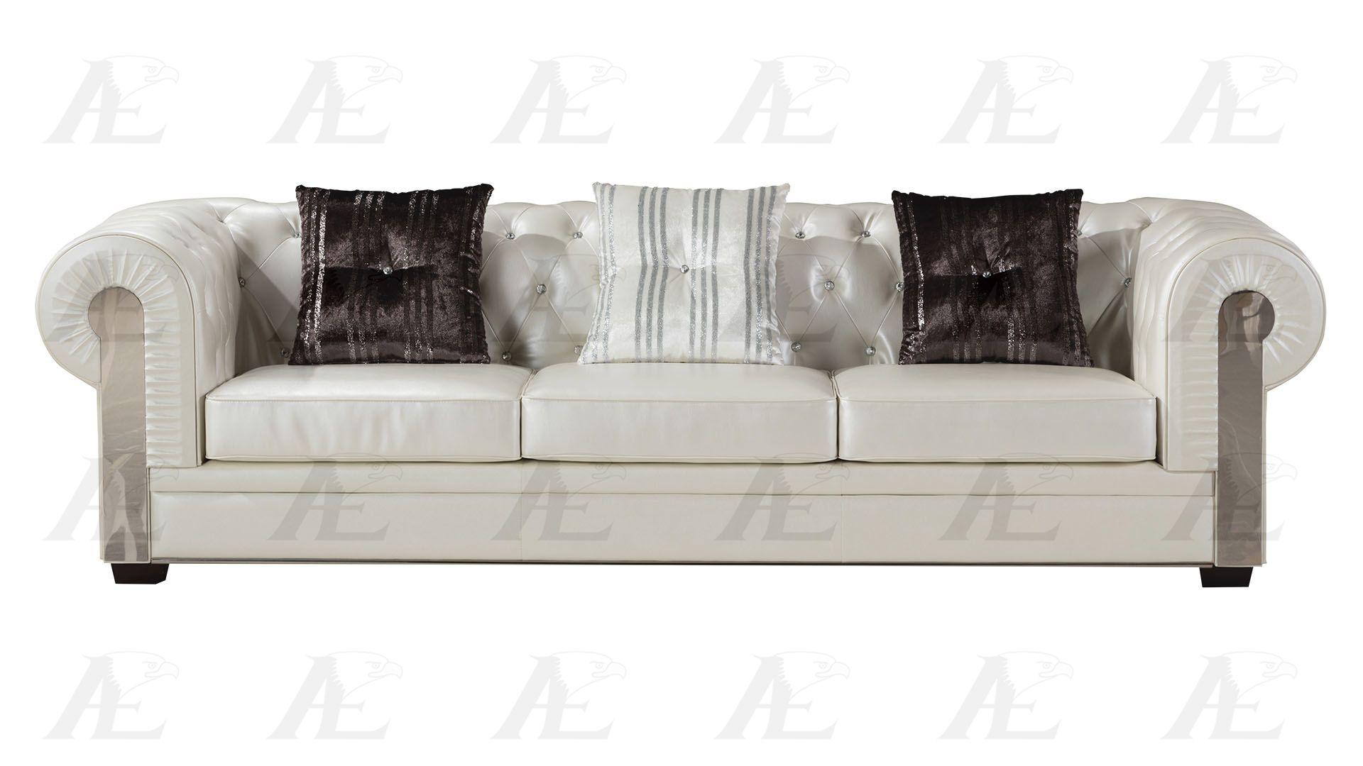 

    
Ivory Faux Leather Sofa Set 2 Pcs American Eagle AE2608-IV
