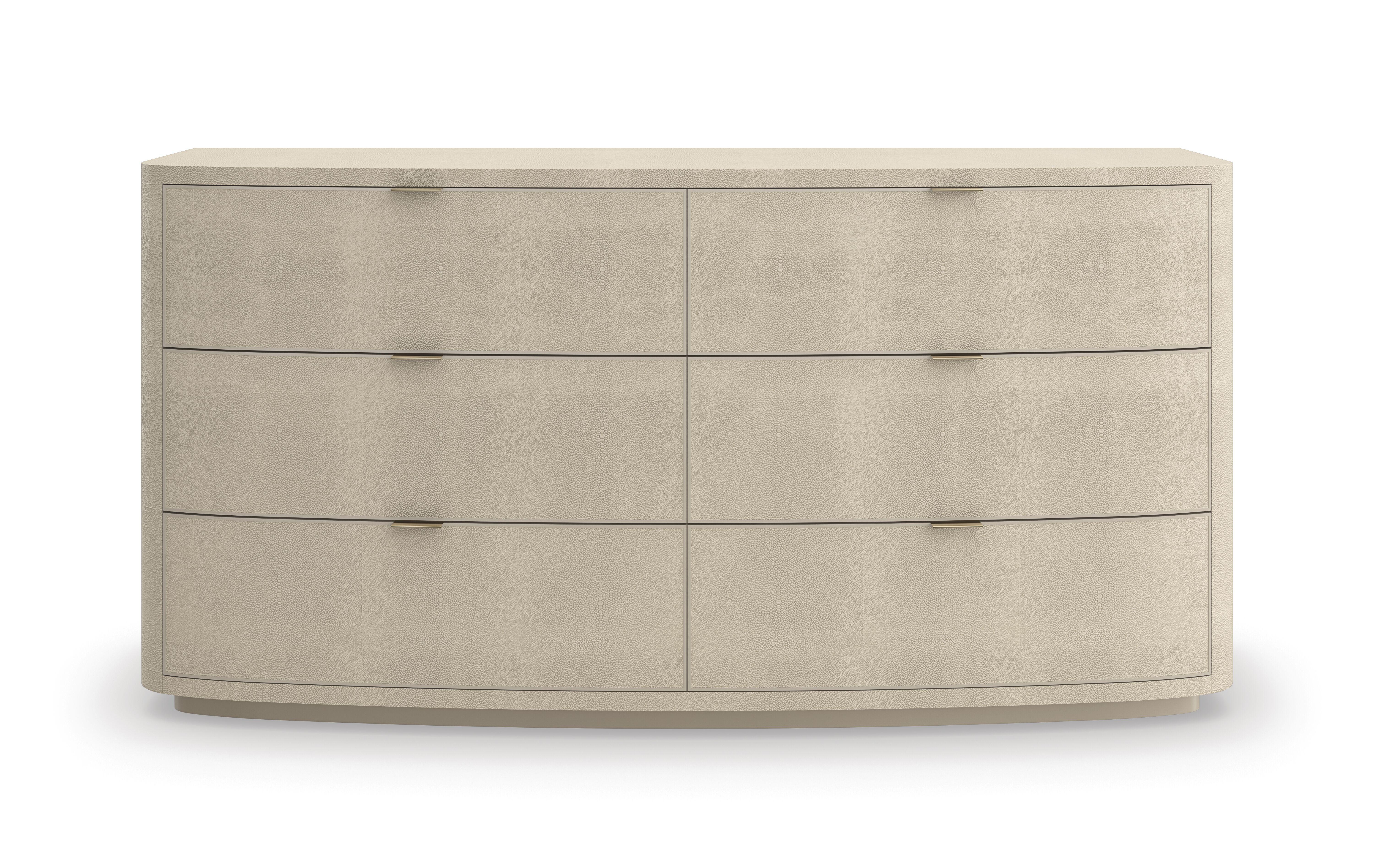 

    
Ivory Painted Faux Shagreen Dresser SIMPLY PERFECT DRESSER by Caracole
