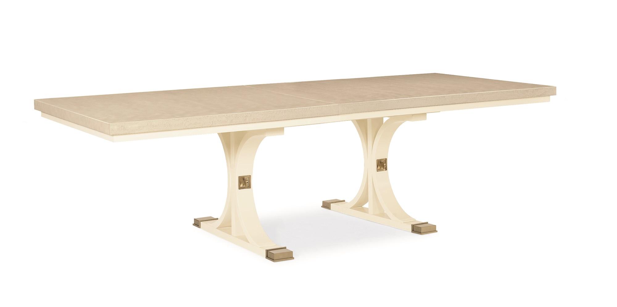 

    
Ivory Painted Finish Extandable Formal Dining Table TOE THE LINE by Caracole
