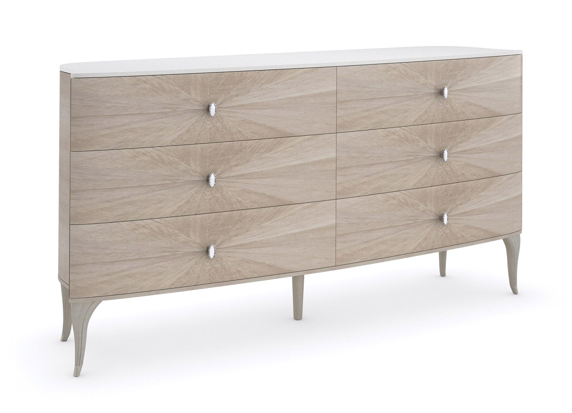 Contemporary Double Dresser LILLIAN C093-020-011 in Taupe, Ivory 