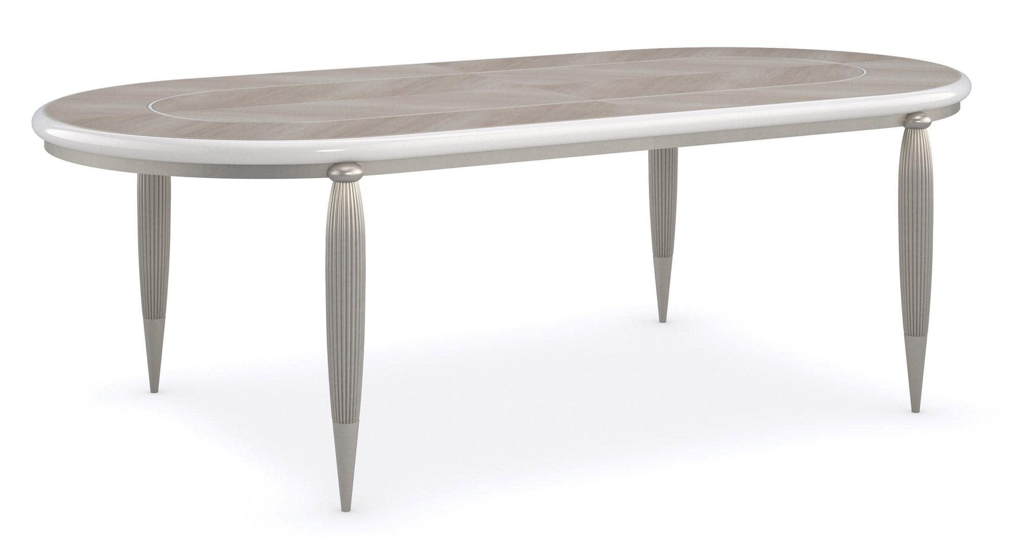 

    
Ivory Wash & Stone Manor Extandable Dining Table LILLIAN by Caracole
