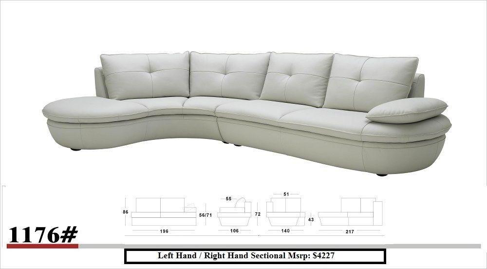 

    
J&M 1176 Contemporary Premium White Leather Sectional Sofa Right Hand Chase
