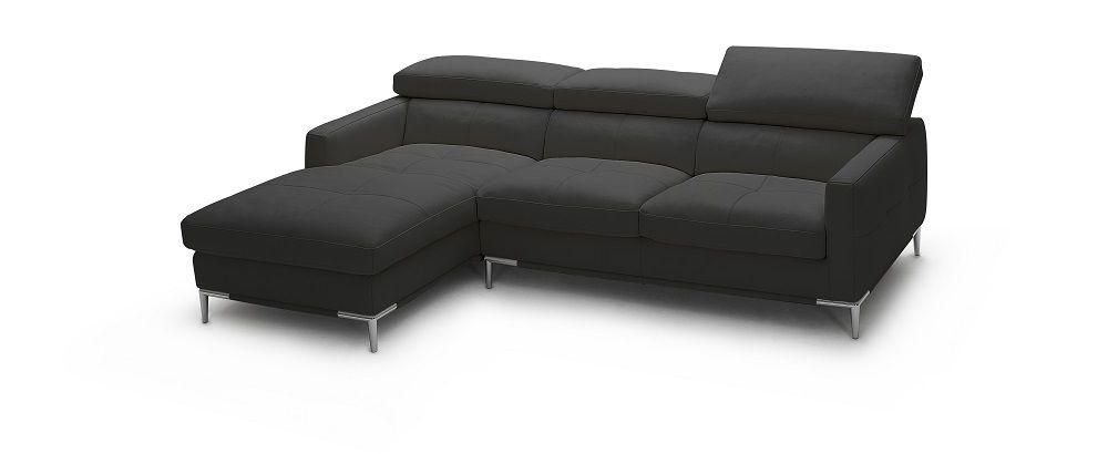 

    
J&M 128b Modern Black Full Grain Italian Leather Sectional Sofa Right Hand Chase
