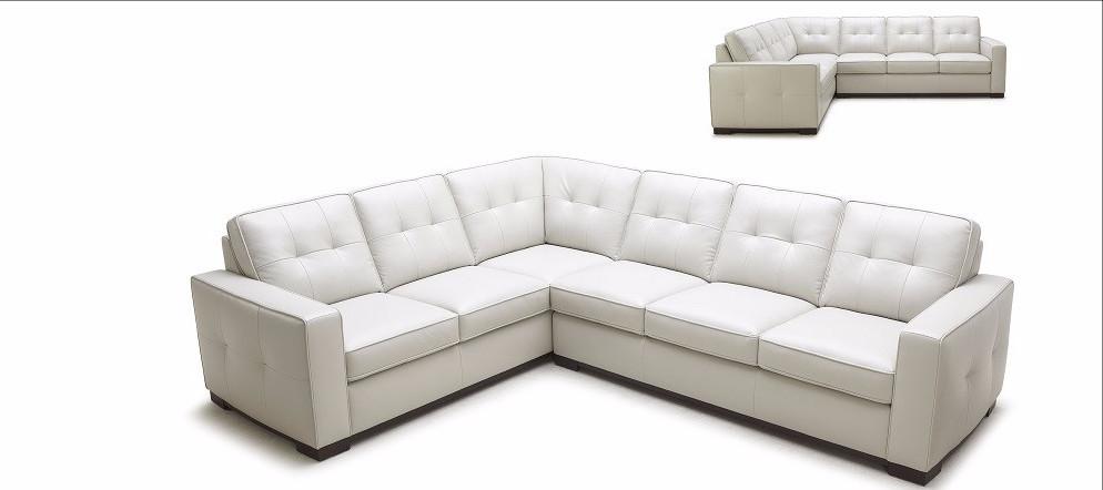 

    
J&M 1591 Modern Special Order Premium White Italian Leather Sectional Sofa Right or Left Chase
