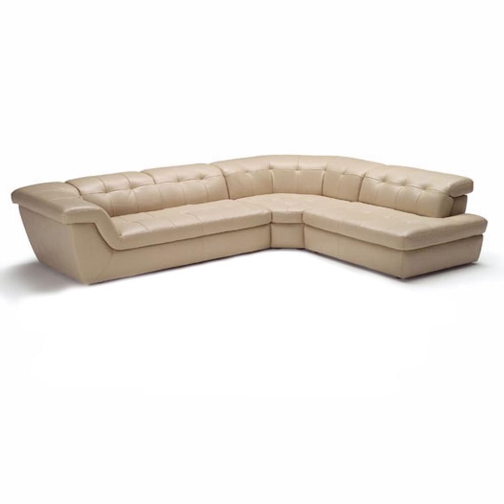 

    
Beige Italian Leather Sectional Sofa Adjustable Headrest RHC Modern J&M 397
