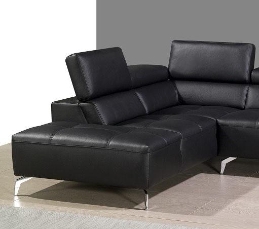

    
Black Full Top Grain Leather Italian Sectional Sofa LHC Modern J&M A978
