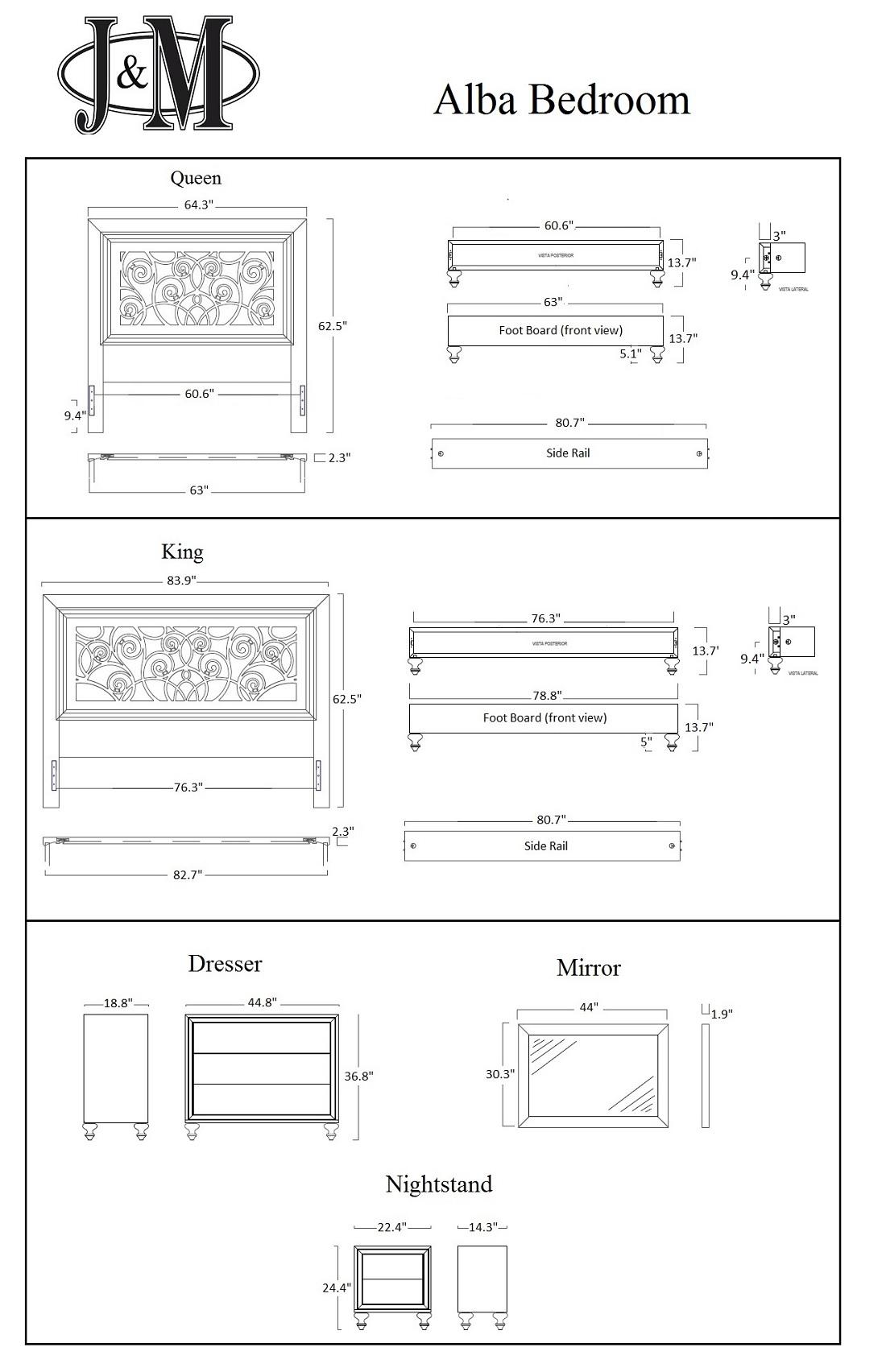 

    
SKU176241-EK-Set-5 J&M Alba Modern White Finish Ornate Carved Headboard King Bedroom Set 5Pcs
