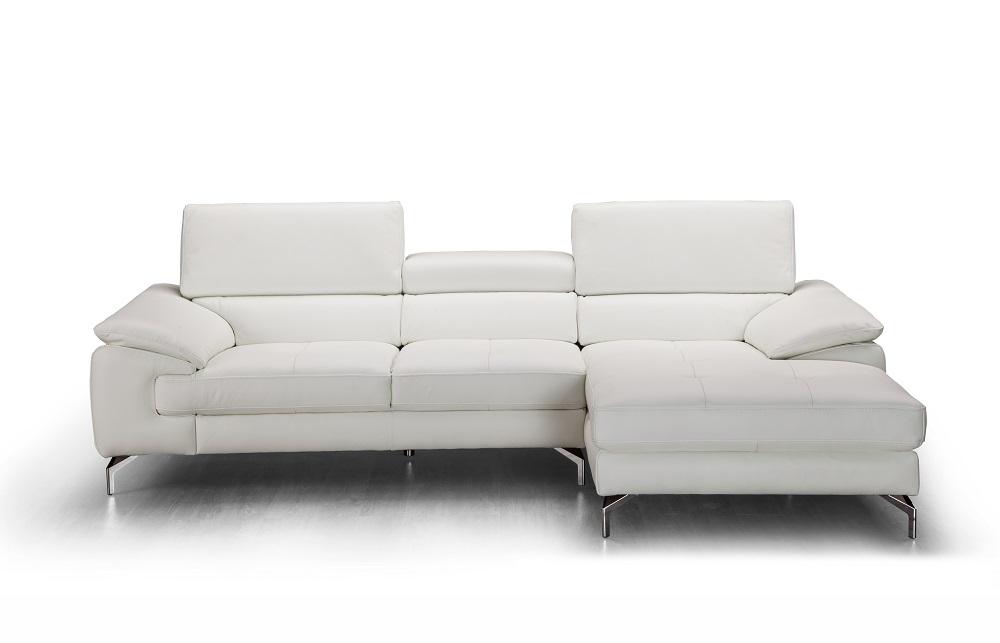 Modern Sectional Sofa Alice SKU18272 in White Italian Leather