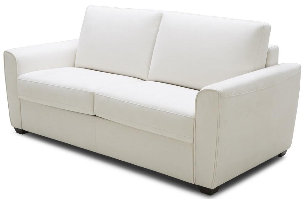 Contemporary Sofa bed Alpine SKU18236 in White Microfiber