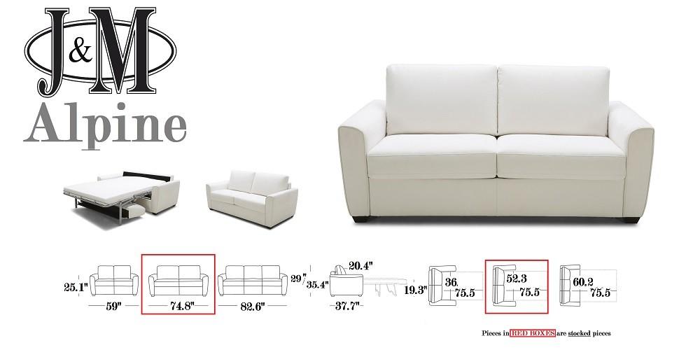 

                    
J&M Furniture Alpine Sofa bed White Microfiber Purchase 
