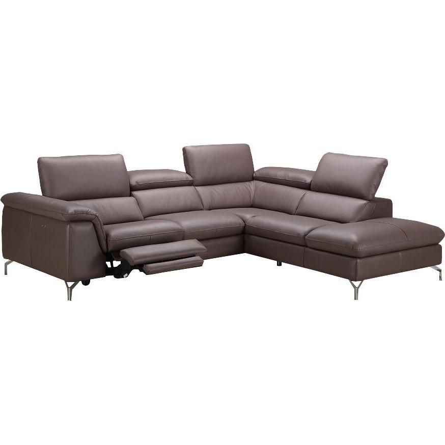 

    
J&M Anastasia Modern Premium Brown Leather Sectional Sofa with Power Recliner Right Hand Chase
