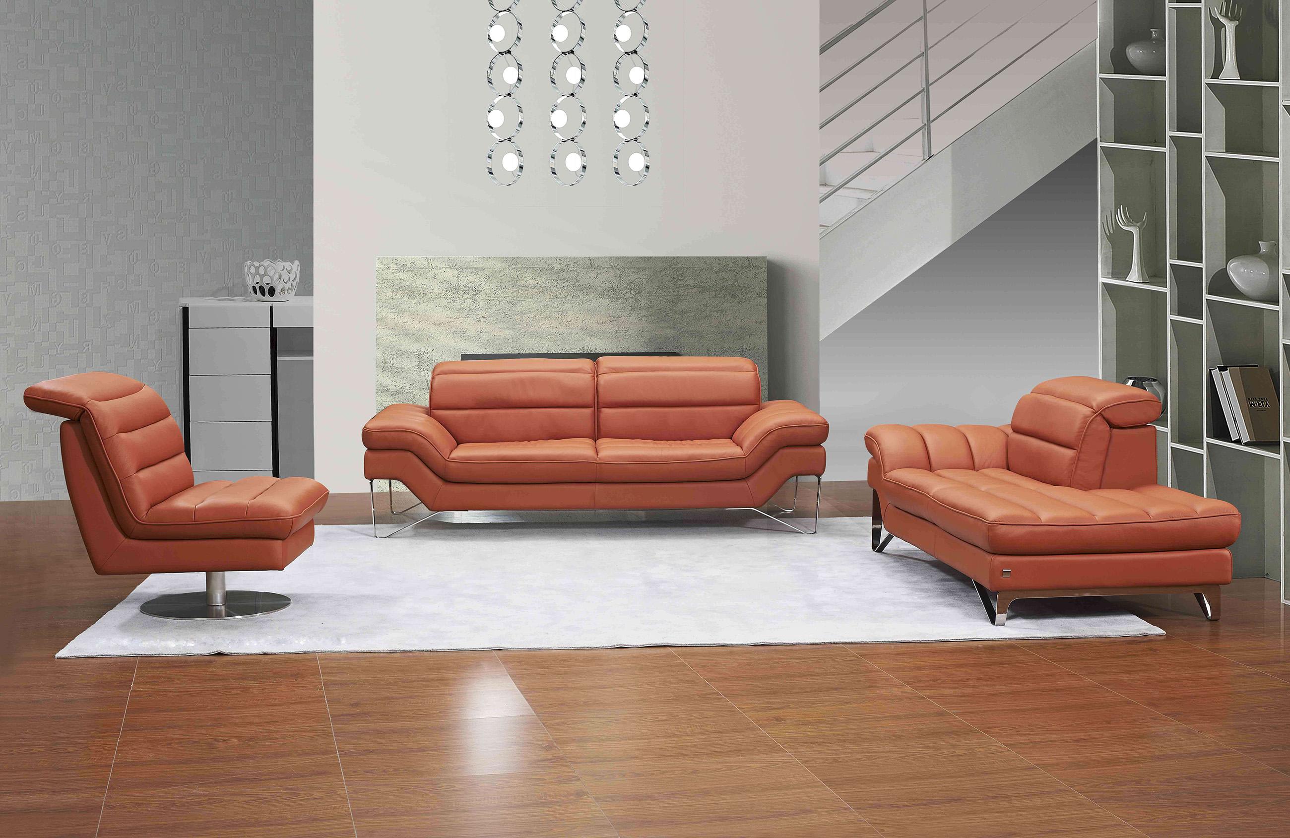 

    
Pumpkin Premium Italian Leather Sofa Set 3Pcs Contemporary J&M Astro
