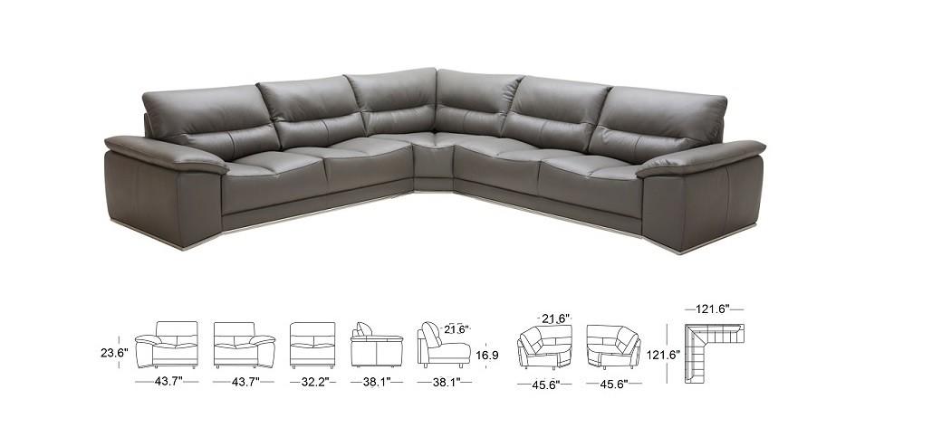 

                    
J&M Furniture Cagliari Sectional Sofa Gray Italian Leather Purchase 
