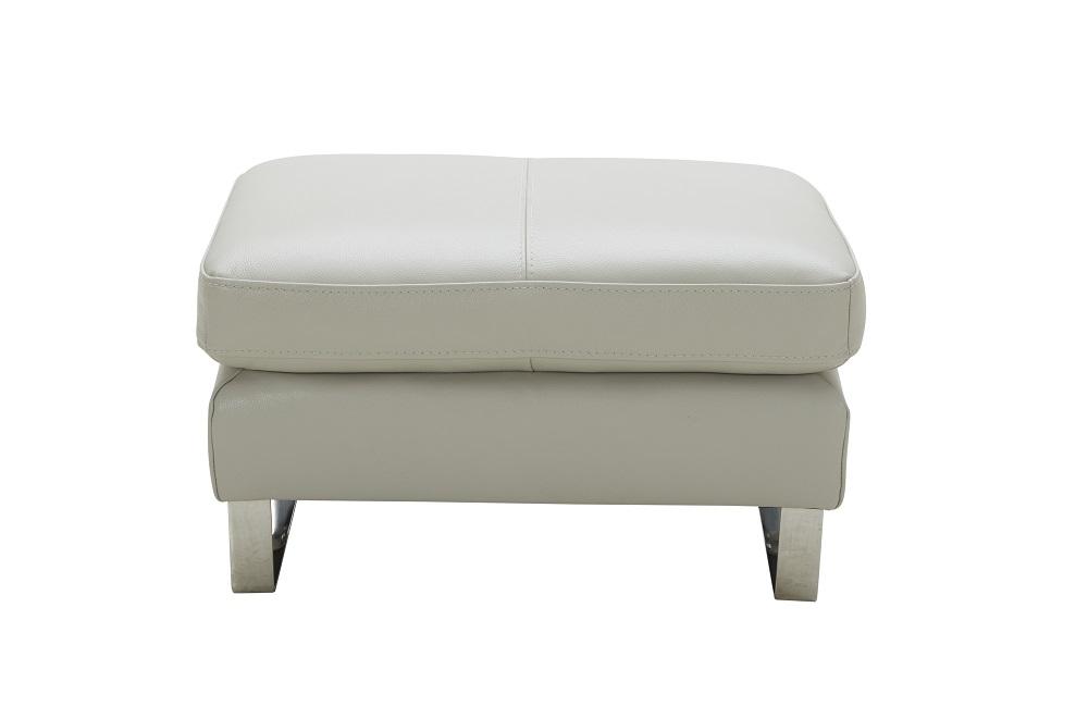 

    
 Order  Light Grey Italian Leather Sofa Set w/Ottoman 4 Pcs Contemporary J&M Constantin
