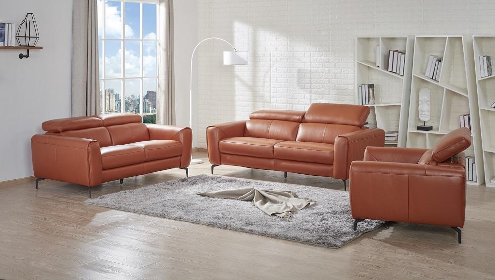 

    
Pumpkin Premium Italian Leather Sofa Set 3Pcs Contemporary J&M Cooper
