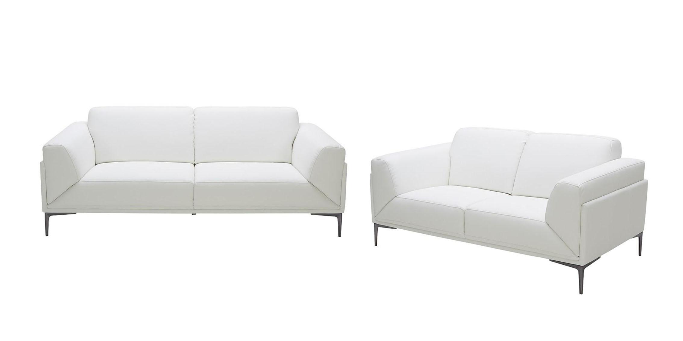 

    
White Premium Italian Leather Sofa Set 2Pcs Modern J&M Davos
