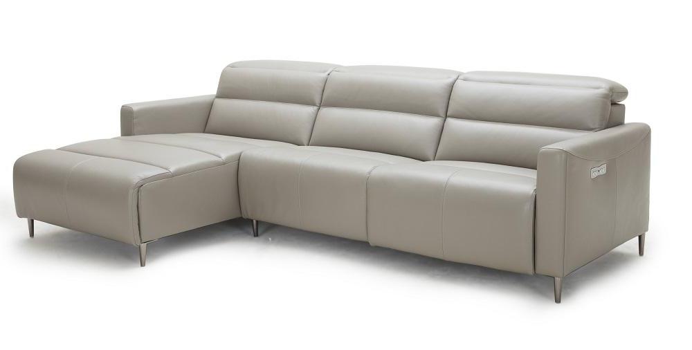 

    
J&M Dylan Contemporary Taupe Premium Leather Motion Sectional Sofa LHC

