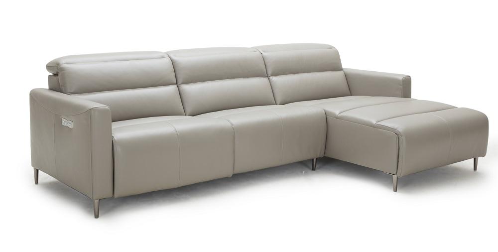 

    
J&M Dylan Contemporary Taupe Premium Leather Motion Sectional Sofa RHC
