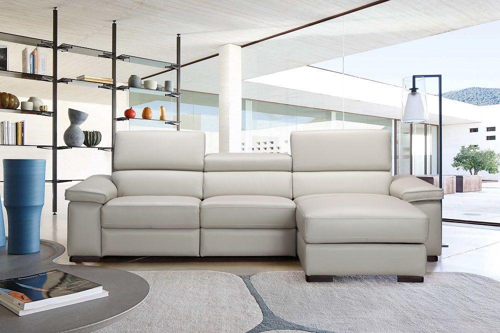 

    
J&M Fabia Modern Premium Light Grey Italian Leather Sectional Sofa Right Hand Facing
