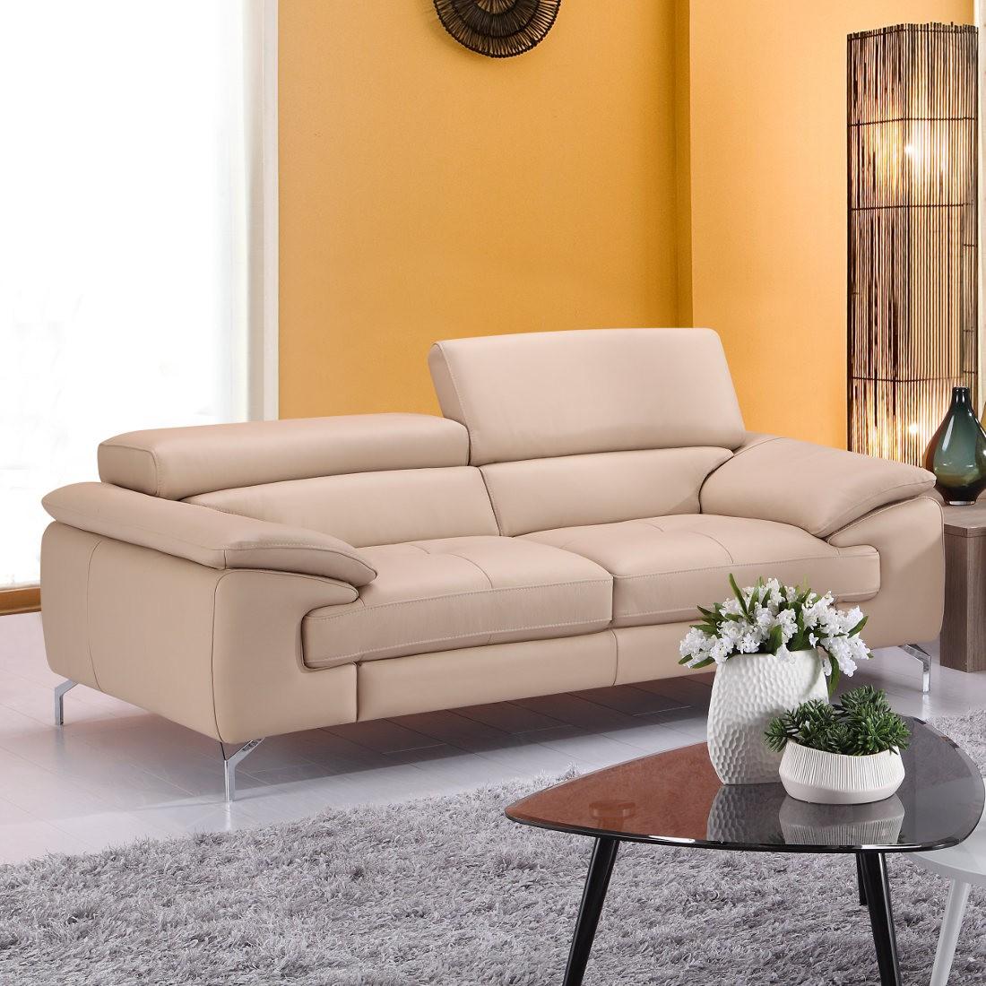 

    
Peanut Italian Premium Genuine Leather Sofa Contemporary J&M A973
