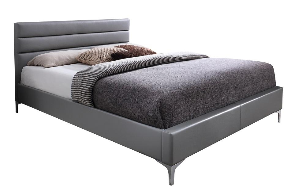 

    
J&M Furniture Nario Modern Grey Faux Leather Platform Bed King Size
