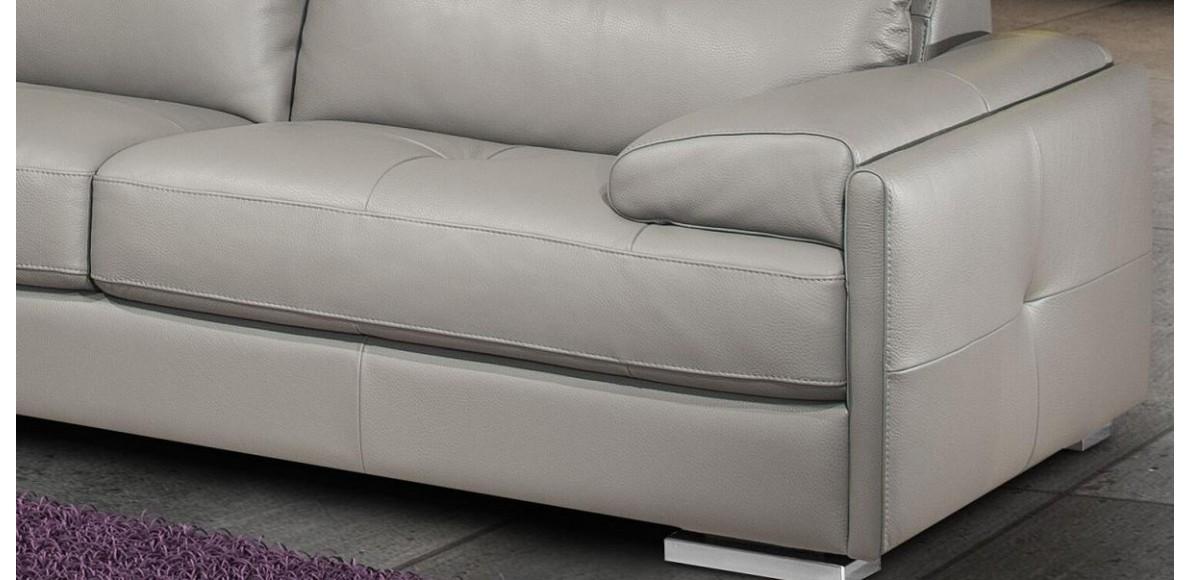 

    
Ash Gray Full Top Grain Italian Leather  Sectional Sofa Modern J&M Gary
