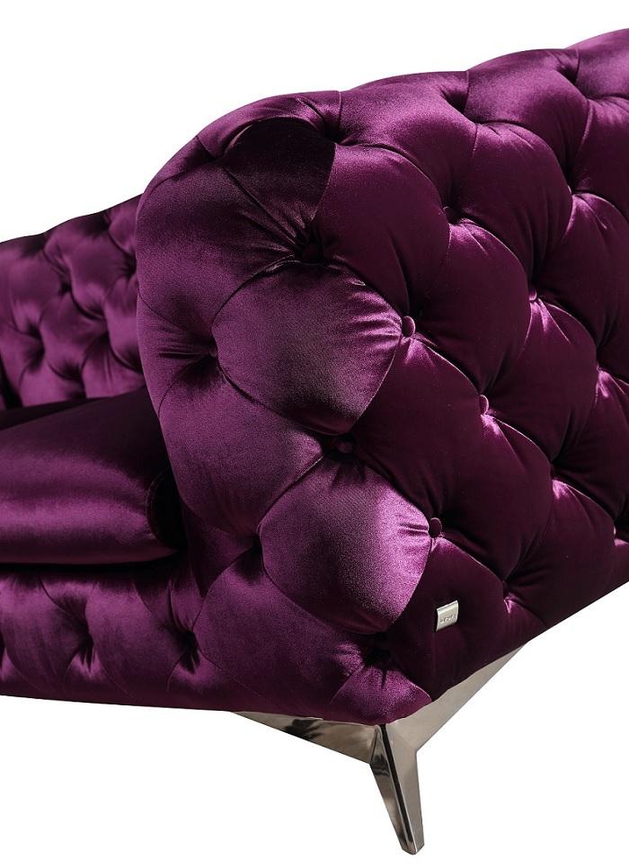 

    
 Order  Purple Velour Fabric Chesterfield Sofa & Loveseat Set 2Pcs Modern J&M Glitz
