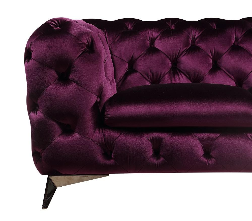 

                    
Buy Purple Velour Fabric Chesterfield Sofa Set 3Pcs Modern J&M Glitz
