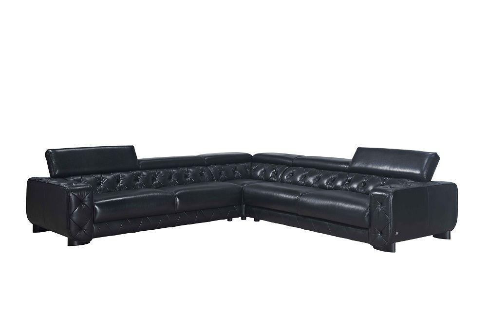 

    
J&M Hilton Contemporary Premium Black Italian Leather Tufted Sectional Sofa

