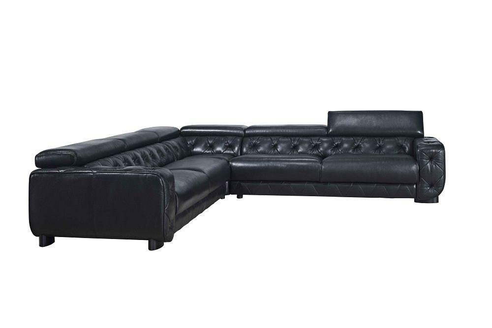 

    
J&M Hilton Contemporary Premium Black Italian Leather Tufted Sectional Sofa
