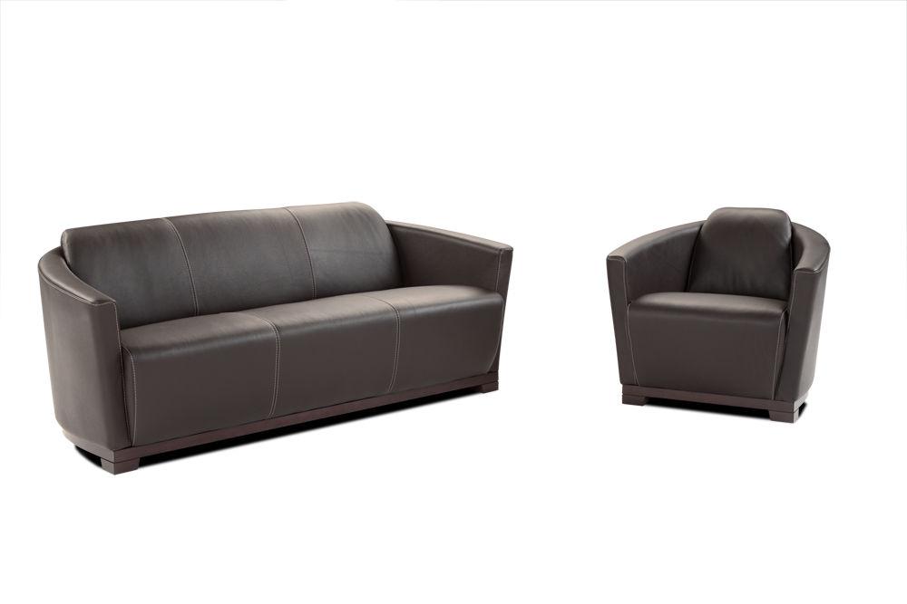 

    
Chocolate Brown Top Grain Italian Leather Sofa & Chair Set 2Pcs Modern J&M Hotel
