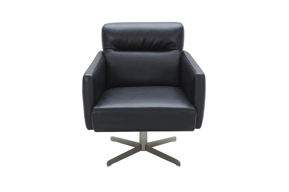 

    
J&M Jaeger Contemporary Black Premium Italian Leather Upholstery Accent Chair
