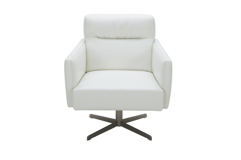 

    
J&M Jaeger Contemporary White Premium Italian Leather Upholstery Accent Chair
