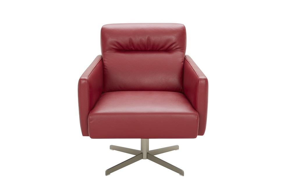

    
J&M Jaeger Modern Red Premium Italian Leather Upholstery Accent Chair
