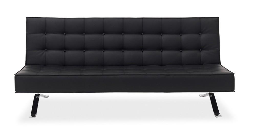 

    
Black Faux Leather Sofa Bed Contemporary J&M JK044
