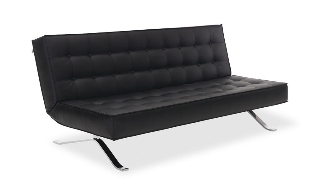 

    
Black Faux Leather Sofa Bed Contemporary J&M JK044
