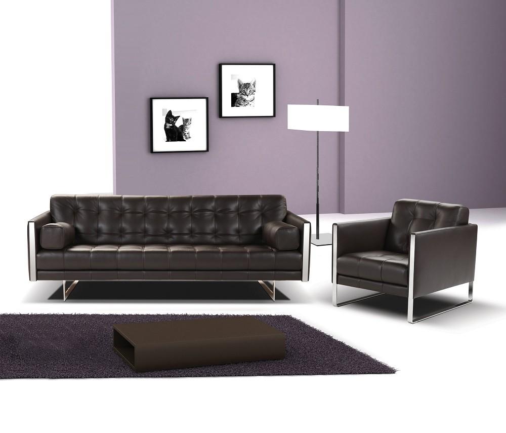 

    
Mocha Premium Italian Leather Sofa Set 2Pcs Modern by Nicoletti J&M Juliet
