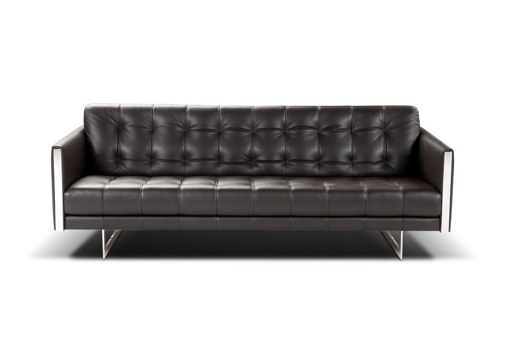 

    
Mocha Premium Italian Leather Sofa Modern by Nicoletti J&M Juliet
