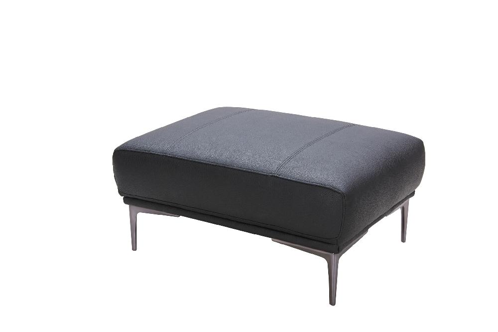 

    
 Order  Black Premium Italian Leather Sofa Set W/ Ottoman 4Pcs Modern J&M Knight
